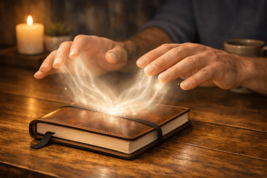 Envio de energia à distância através da técnica do caderno de Reiki.